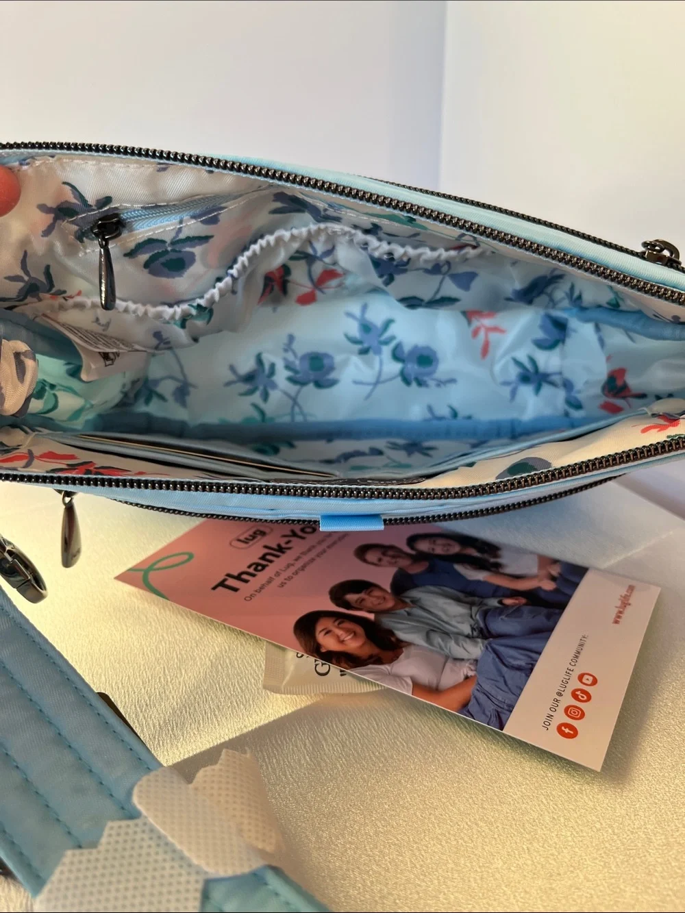 lug Sky Blue Quilted Crossbody Bag